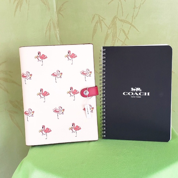 COACH Other - COACH NOTEBOOK WITH FLAMINGO PRINT:NWT CK448 PINK/MULTI